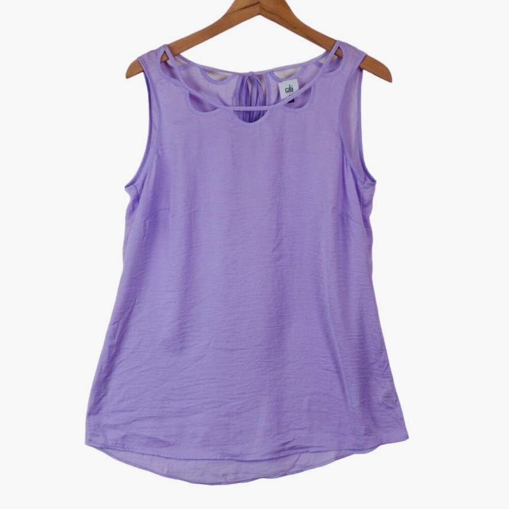Cabi Size M Scallop Cutout Sleeveless Top 5909 Tank Lavender